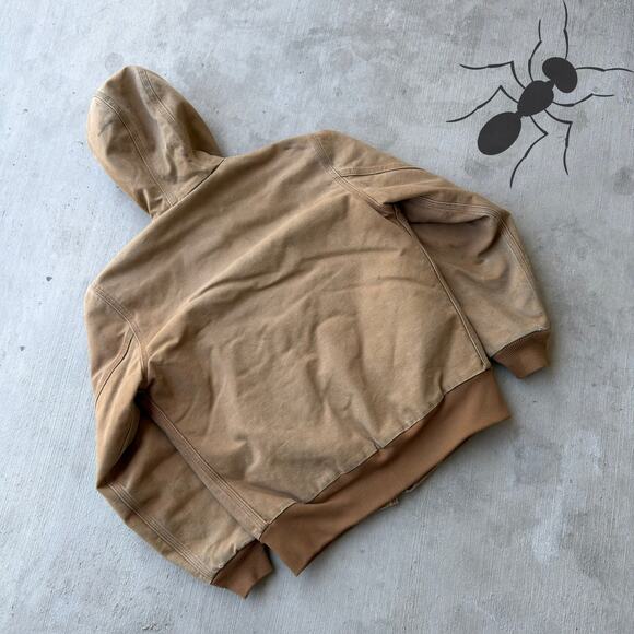 Carhartt WOMENS WJ130 BRN brown hooded work wear jacket - Picture 6 of 8